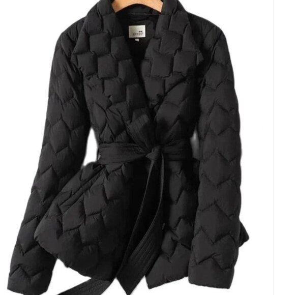 Antonella elegant feather coat with belt - Picture 4 of 4